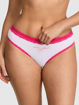Victoria's Secret - PINK Cotton Lace Trim Cheeky Panty