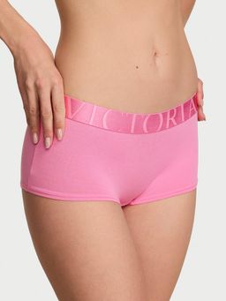 Victoria's Secret - Pink Cotton Exploded Logo Cotton Boyshort Panty