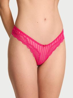 Victoria's Secret - Tease Sheer Stripes High Leg Thong Panty