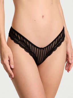 Victoria's Secret - Tease Sheer Stripes High Leg Thong Panty