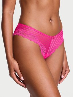 Victoria's Secret - Pink Tease Sheer Stripe High Leg Cheeky Panty