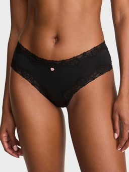 Victoria's Secret - Lace Trim Cotton Lace Waist Cheeky Panty (XL)