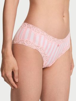 Victoria's Secret - Lace Trim Cotton Lace Waist Cheeky Panty