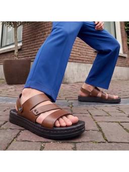 Mochi - Men Brown Statement Sandals