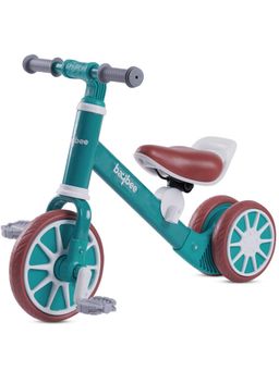BAYBEE - Green Self-Balancing Trike Bike Tricycle for with Balance Bike Mode Pedals
