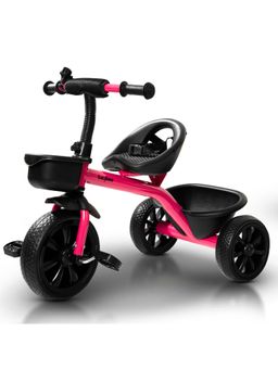 BAYBEE - Pink Smart Plug & Play Kids Cycle with Eva Wheels, Bell, Storage Baskets