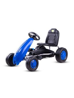 BAYBEE - Blue Pro Pedal Go Kart Racing Ride On Kids Car Baby Car with High Backrest Seat