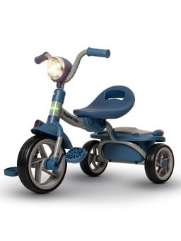 BAYBEE - Blue Smart Plug & Play Kid Cycle with Led Light & Storage Baskets Foldable