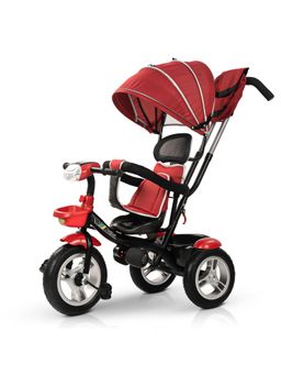 BAYBEE - Red Plug N Play Baby Cycle Trikes with Parental Control, Canopy, Led Light