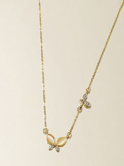 Pipa Bella by Nykaa Fashion - White Studded Butterfly Necklace