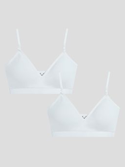 Sillysally - White Triangle Padded Bralette (Pack of 2)