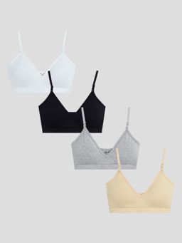 Sillysally - Multi-Color Triangle Padded Bralette (Pack of 4)