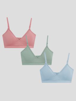 Sillysally - Triangle Multi-Color Padded Bralette (Pack of 3)