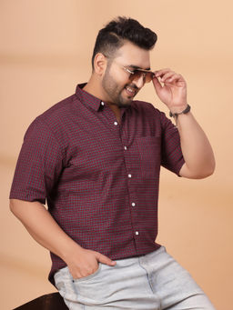 RIGO - Men Red Classic Checks Cotton Shirt