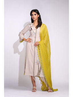 Shruti S - Sheen Embroidered Kurta and Tulip Dhoti (Set of 3)