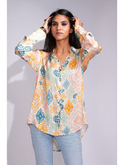 Shruti S - Ikat Print Satin Shirt