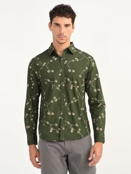 Levi's - Green Cotton Full Sleeves Shirt