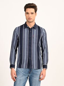 Levi's - Blue Cotton Full Sleeves Shirt