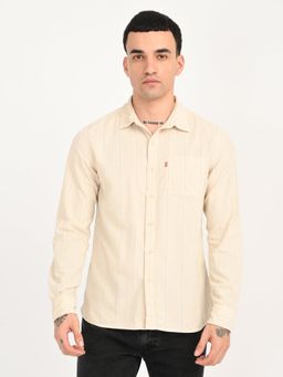 Levi's - Cream Cotton Full Sleeves Shirt