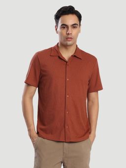 Bene Kleed - Brown Polyester Blend Half Sleeves Shirt