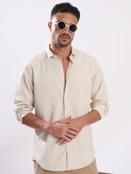 Bene Kleed - Off White Polyester Full Sleeves Shirt