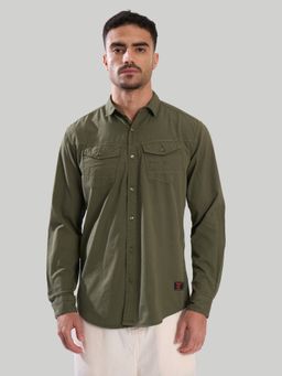 Bene Kleed - Olive Cotton Full Sleeves Shirt