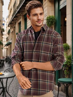 Bene Kleed - Brown Cotton Full Sleeves Shirt