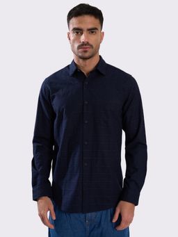 Bene Kleed - Navy Blue Cotton Full Sleeves Shirt