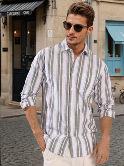 Bene Kleed - Green Cotton Full Sleeves Shirt