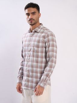 Bene Kleed - Peach Cotton Blend Full Sleeves Shirt