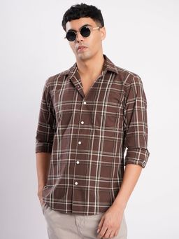 Bene Kleed - Brown Cotton Full Sleeves Shirt