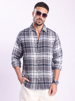 Bene Kleed - Grey Cotton Full Sleeves Shirt