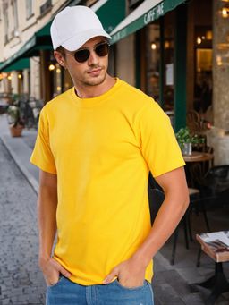 Bene Kleed - Yellow Cotton Half Sleeves T-Shirt