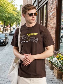 Bene Kleed - Brown Cotton Half Sleeves T-Shirt