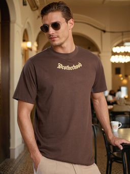 Bene Kleed - Brown Cotton Half Sleeves T-Shirt