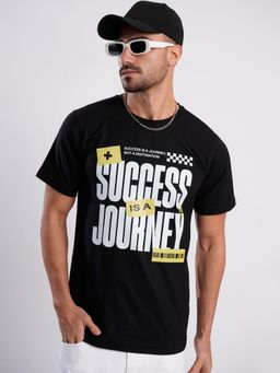 Bene Kleed - Black Cotton Lycra Half Sleeves T-Shirt