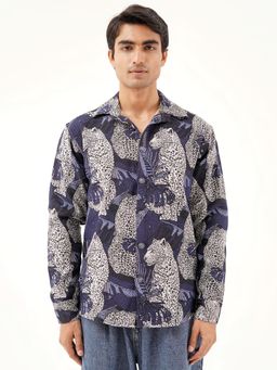 CLAZZEY - Blue Polycotton Full Sleeves Jacket