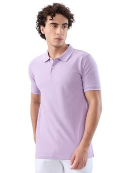 Park Avenue - Purple Cotton Blend Half Sleeves Polo T-Shirt
