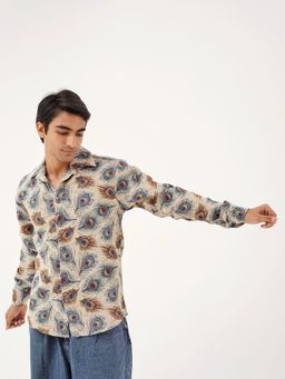 CLAZZEY - Beige Polycotton Full Sleeves Jacket