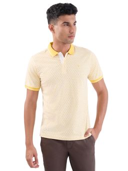 Raymond - Yellow Pure Cotton Half Sleeves Polo T-Shirt