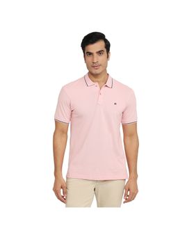 Raymond - Pink Pure Cotton Half Sleeves Polo T-Shirt