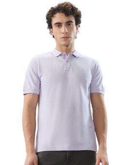 Raymond - Purple Pure Cotton Half Sleeves Polo T-Shirt