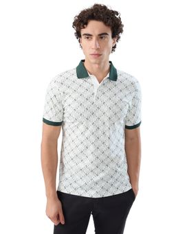 Parx - White Rayon Blend Half Sleeves Polo T-Shirt