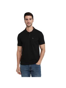 Parx - Black Pure Cotton Half Sleeves Polo T-Shirt