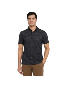 Parx - Black Rayon Blend Half Sleeves Polo T-Shirt