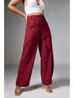 FREAKINS - Cherry Red Wrap Around Trousers