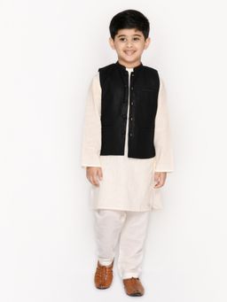 SAKA DESIGNS - Boys Cotton Kurta and Pyjama with Nehru Jacket (Set of 3)