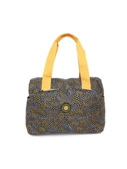 Baomi - Crinkle Range Black & Yellow Color Soft Case Nylon Hand Bag - Ba-9336022015