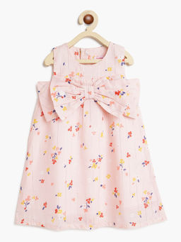 Campana - Girls Claire Dress with Bow Flower Scatter Print Pink