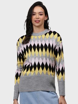 Campus Sutra - Multi-color Detailing Sweater